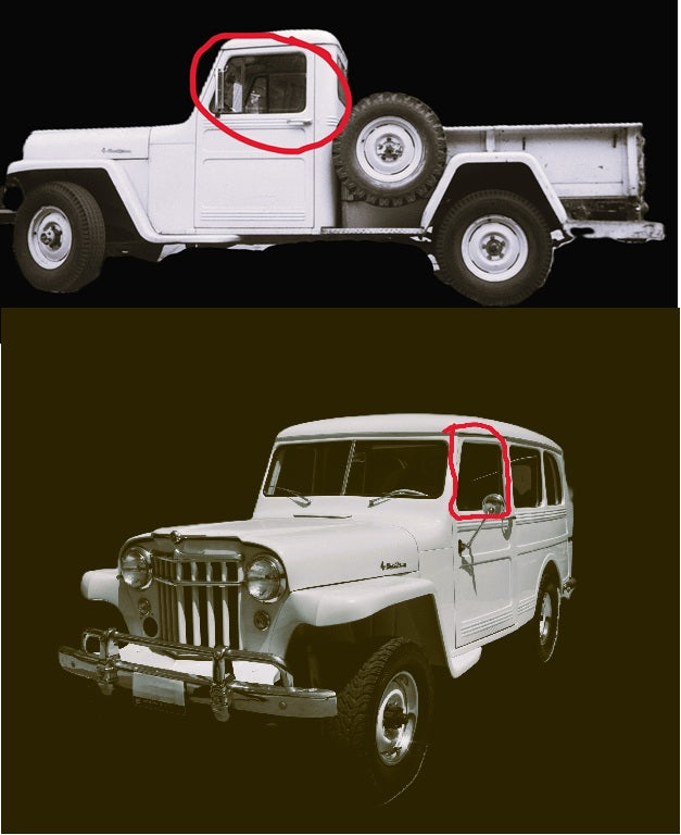 Reproduction Pair of Vent Glass fits Willys Pickup/Wagon 46-63