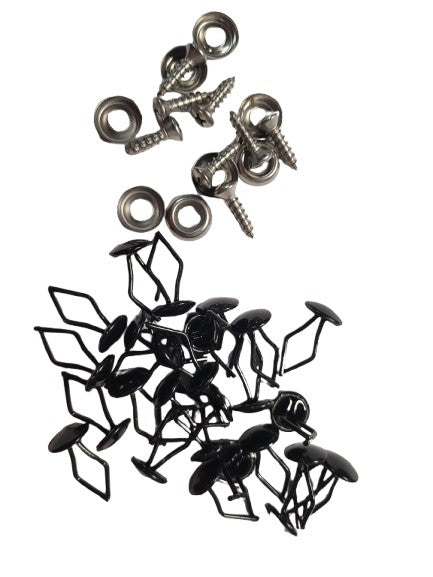 Interior Door panel Buttons, Screws and Finish Washers kit fits Willys Pickup 52-63