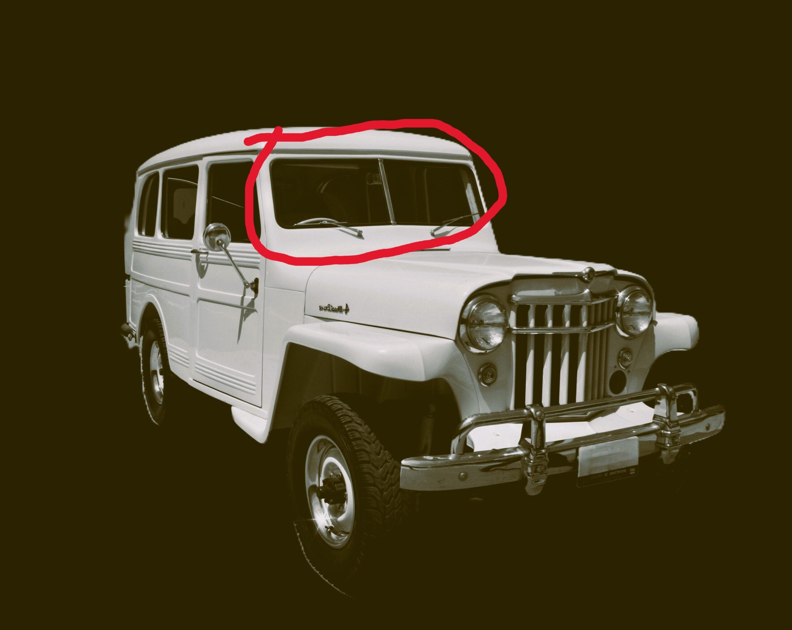 Reproduction Pair of Split Windshield Glass fits Willys Pickup/Wagon 46-63