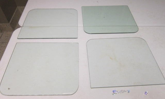 Reproduction Set of 4 sliding Glass pieces fits Willys Wagon 47-63