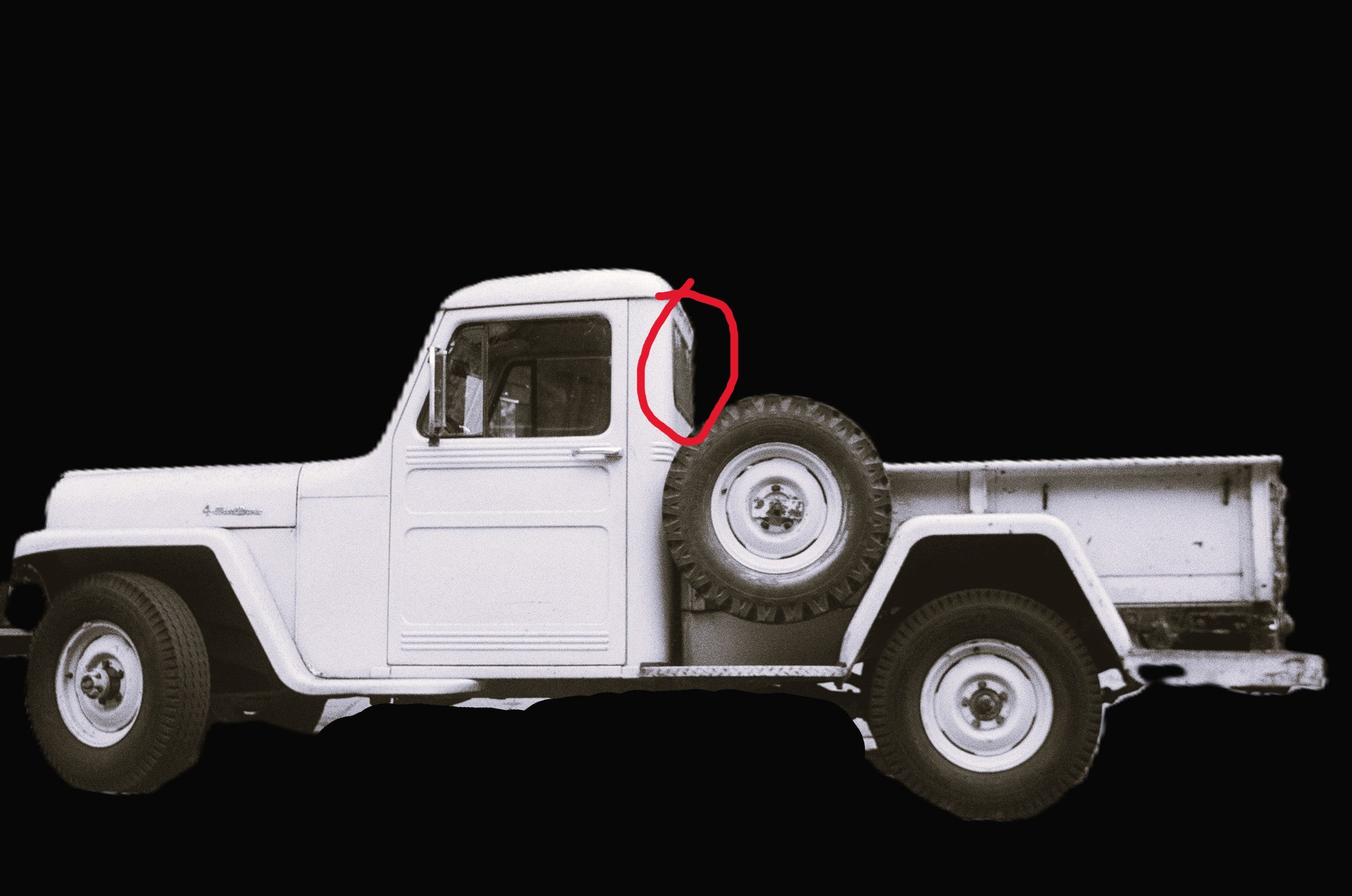 Reproduction Large Rear Window fits Willys Pickup 54-63