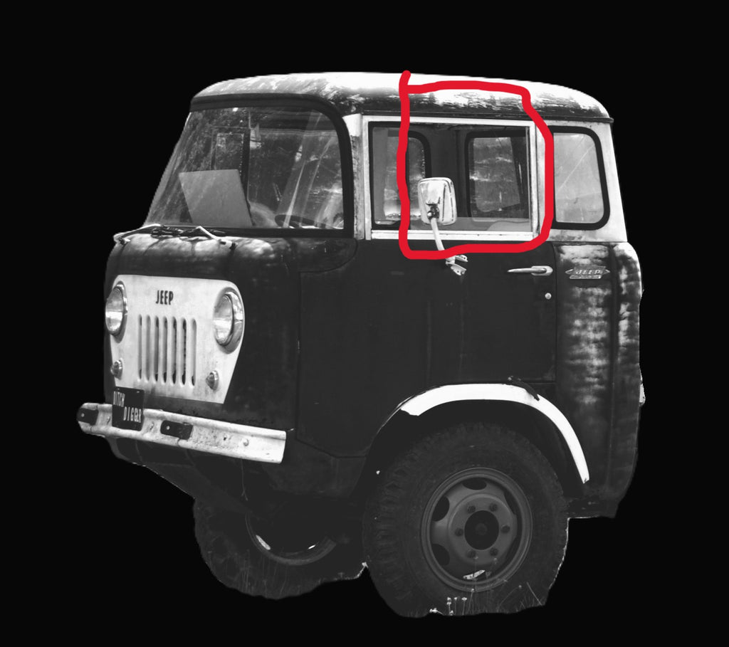 Reproduction Pair of Door glass fits Willys Jeep FC 150/170 57-63