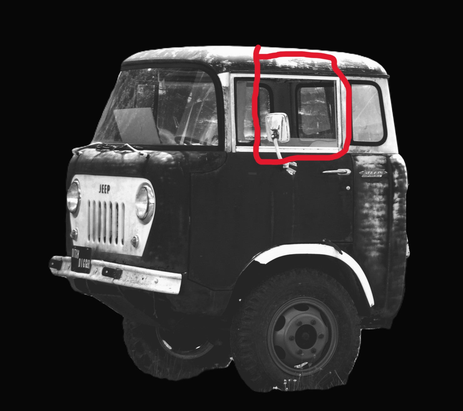 Reproduction Pair of Door glass fits Willys Jeep FC 150/170 57-63