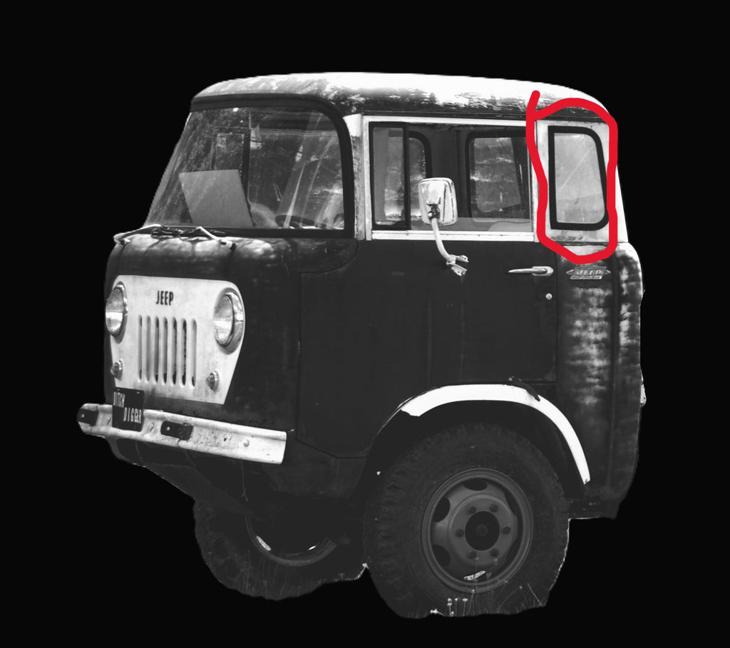 Reproduction Pair of Rear Quarter glass fits Willys Jeep FC 150/170 57-63