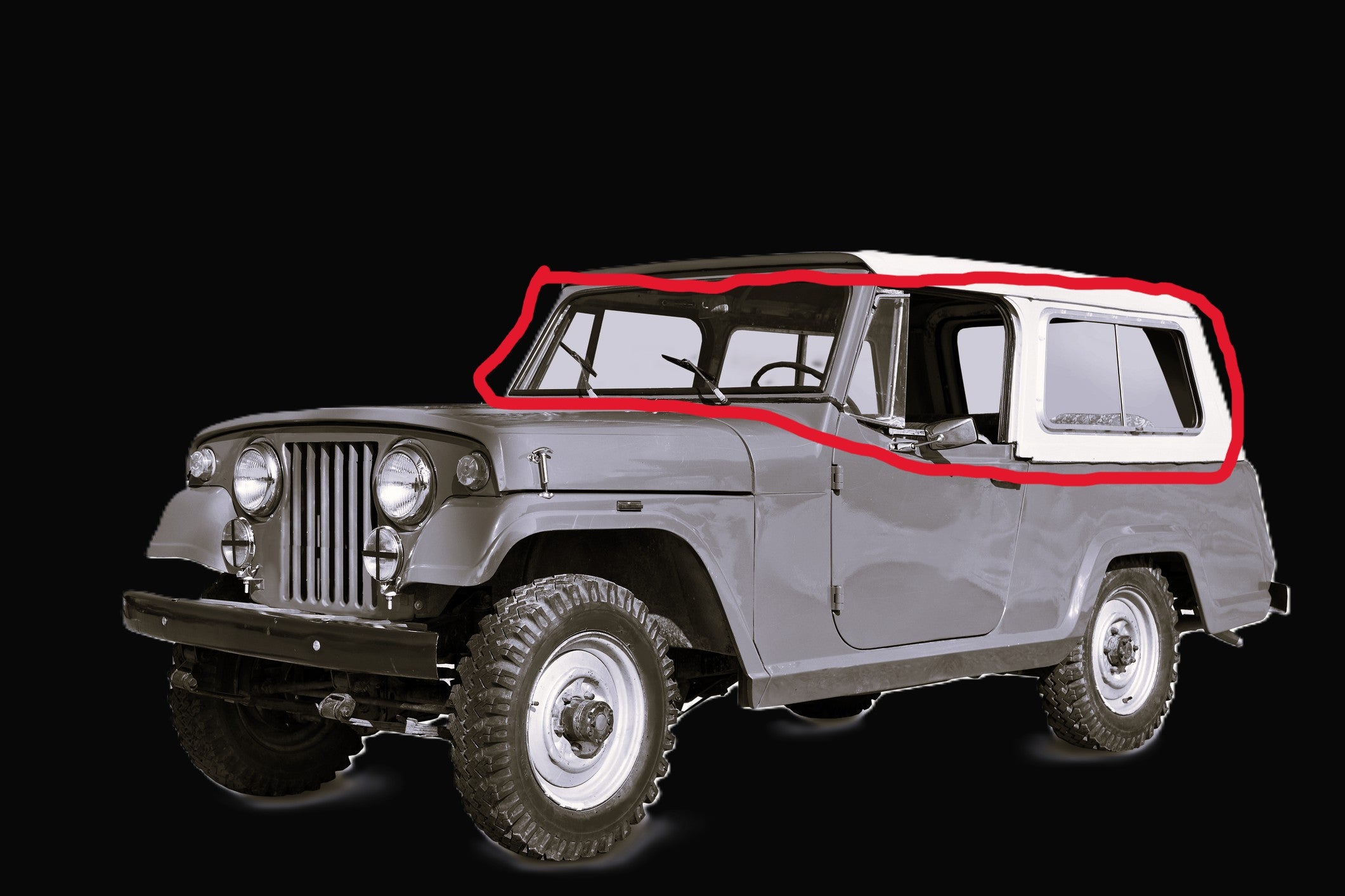 Reproduction Complete glass Package fits Jeep Commando Hardtop 67-71