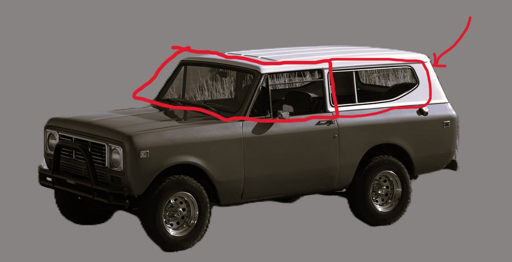 Replacement glass Packages fits International Scout II 71-80 w/hardtop