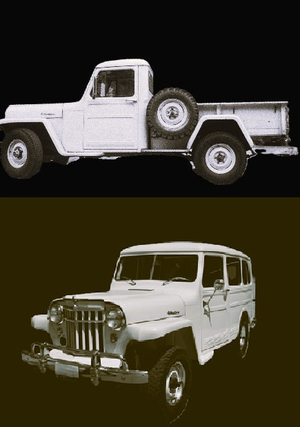 Reproduction Pair of Split Windshield Glass fits Willys Pickup/Wagon 46-63