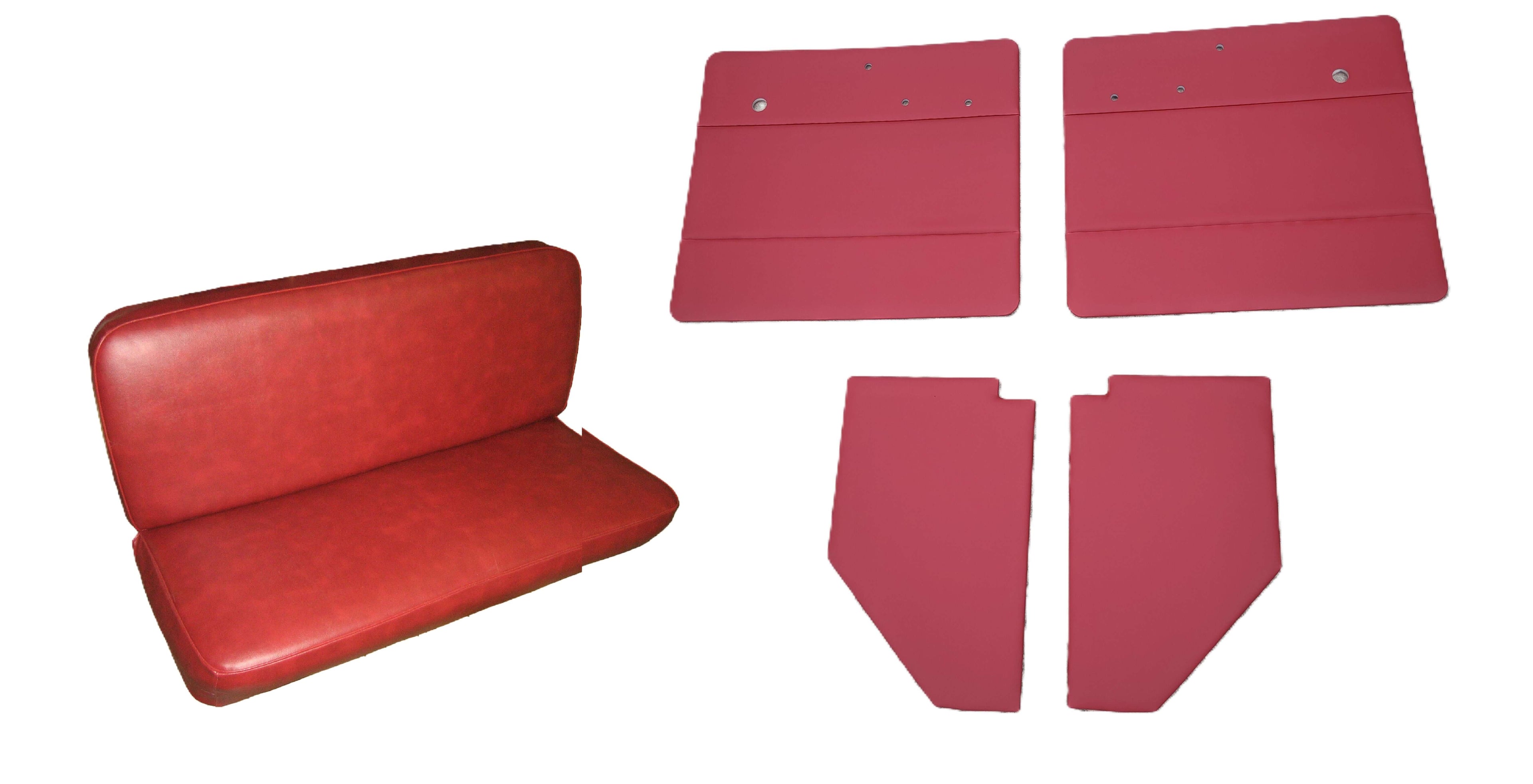 Pair of Upholstered Door & Kick panels w/matching Seat cover fits Willys Pickup 47-63