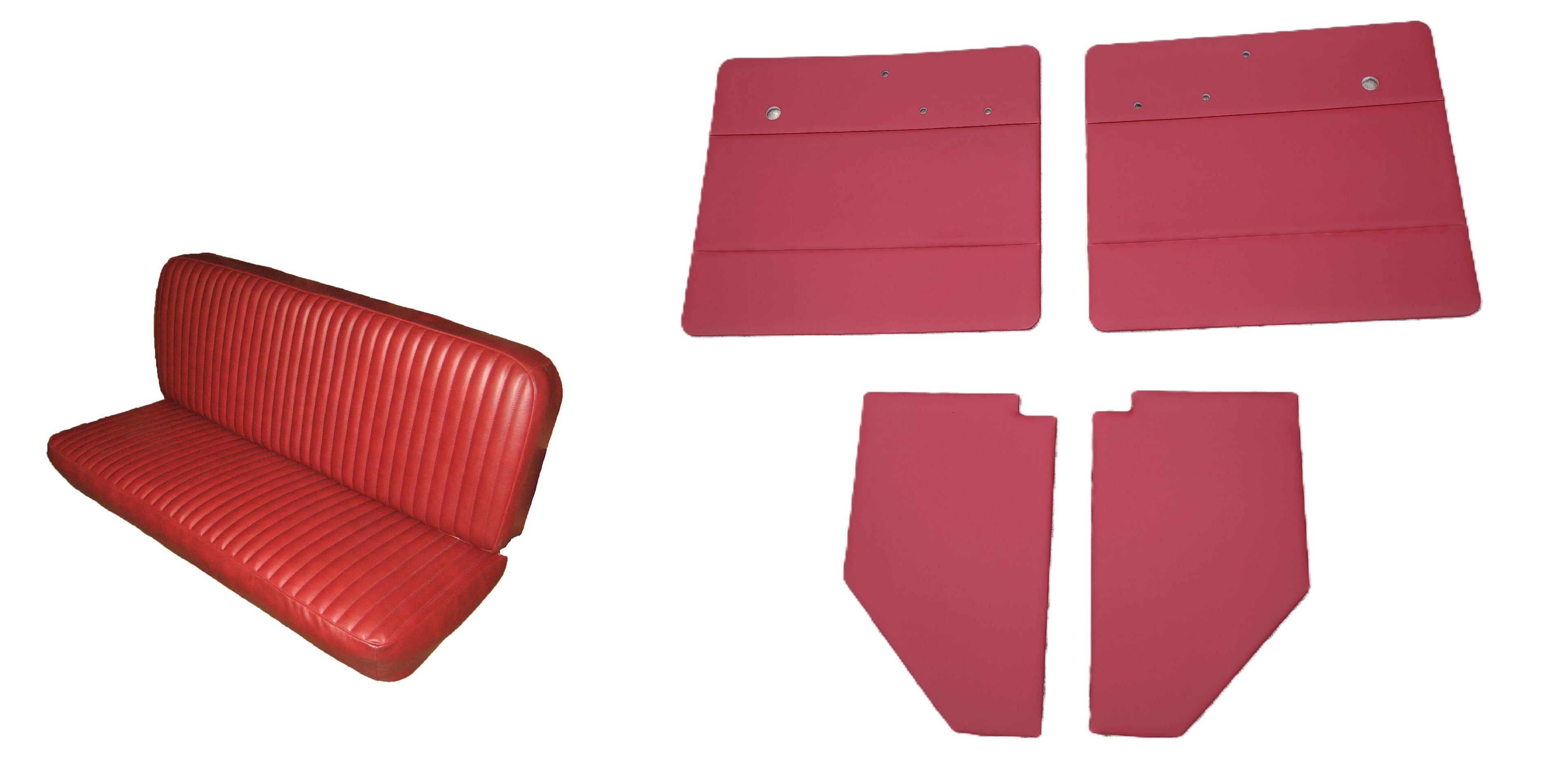 Pair of Upholstered Door & Kick panels w/matching Seat cover fits Willys Pickup 47-63
